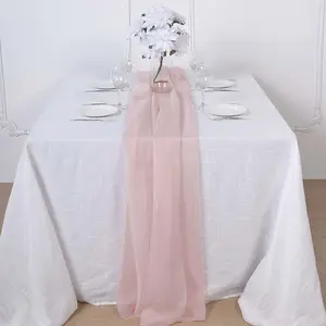 Chiffon Table Runner 6ft Blush - Lightweight Table Linen