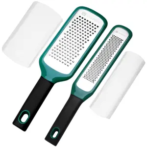 Linoroso 2-Piece Cheese Grater & Lemon Zester Set, Stainless Steel Kitchen Graters with Handle, Professional Handheld Grater for Parmesan, Ginger, Garlic, Nutmeg, Vegetables Gift for Mom, Mother's Day, Gift for Women