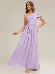 EVER-PRETTY 2026 New Trend Cut-Out Chiffon One-Shoulder Dress for Wedding Guest, Party & Formal Events 2705