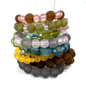 Leetie Lovendale - Make Your Own Stack Bracelets - Fall Muted Tones Frosted Lucite Bracelet