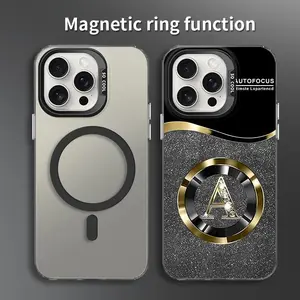 Suitable for [iPhone 15 Pro Max] New high-end glitter letter magnetic IMD mobile phone case new business simple soft silicone with magnetic function mobile phone case affordable anti-fall anti-fingerprint 995