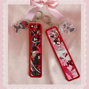 Hazbin double sided Alastor Angel Dust Kawaii Helluva Keychain