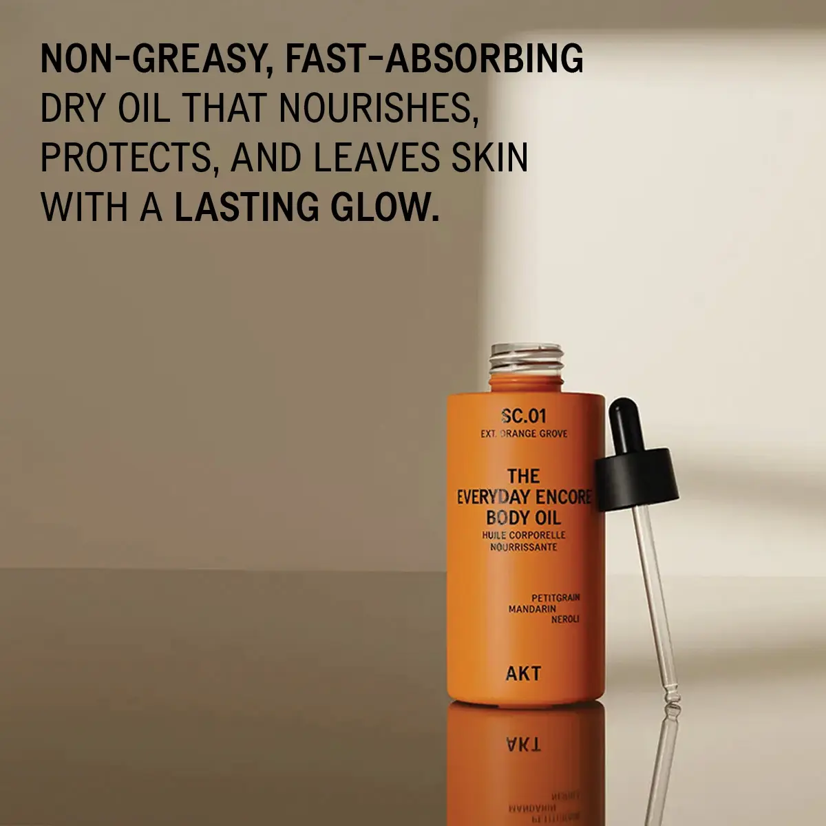 The Everyday Encore Body Oil by AKT London - Fast-Absorbing Dry Body Oil - 100ml - Lasting Glow - Moisture Locking - Natural & Vegan - Plastic Free
