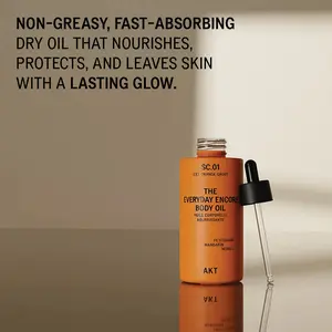 The Everyday Encore Body Oil by AKT London - Fast-Absorbing Dry Body Oil - 100ml - Lasting Glow - Moisture Locking - Natural & Vegan - Plastic Free