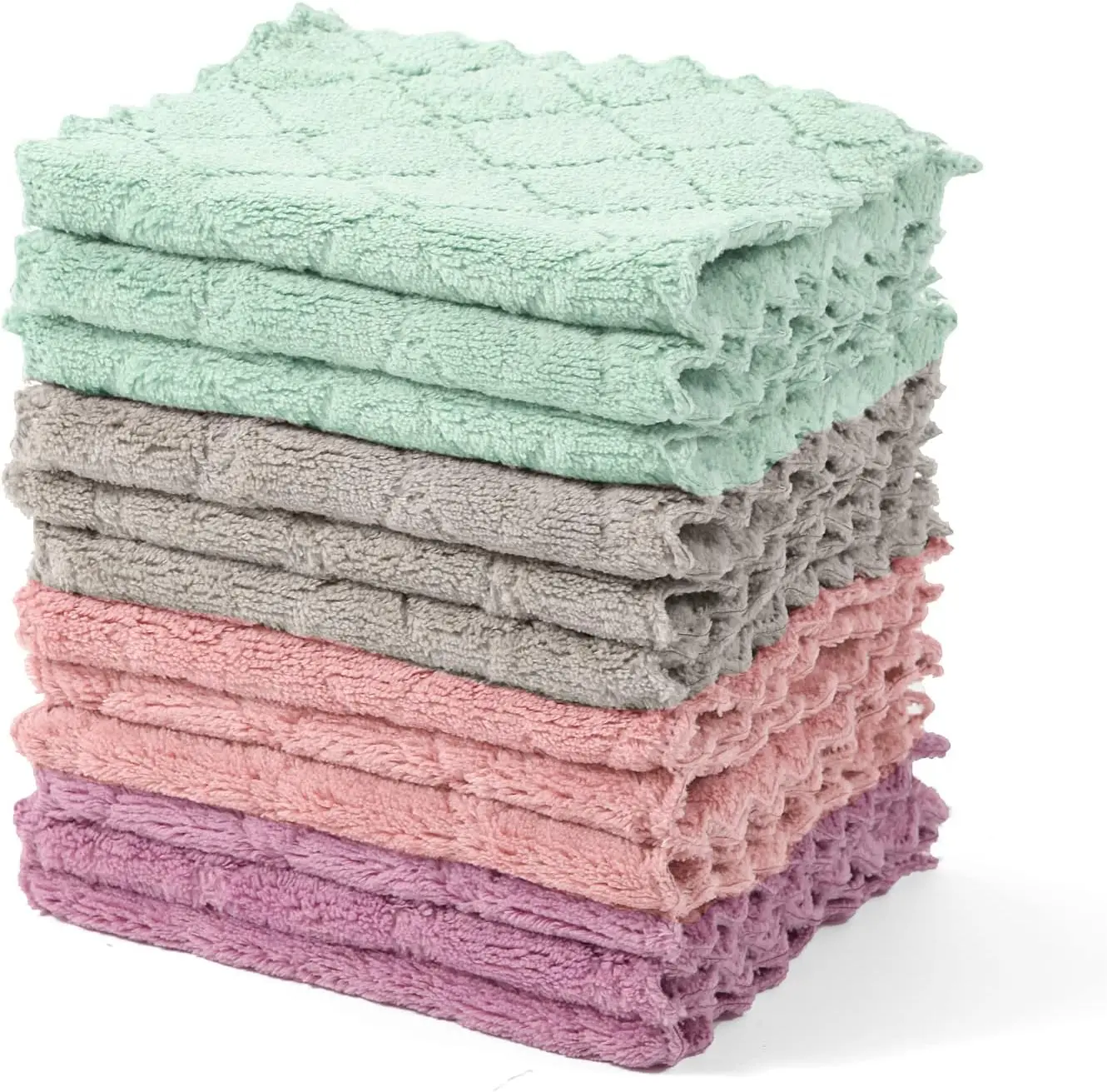 Kitchen Cloth, Microfiber Dish Towels Washcloths, Super Absorbent Coral Velvet Dishtowels, Premium Cleaning Cloths,Non-Stick Oil Dish Towels, Soft Tea Towel, Table Cleaning Cloths