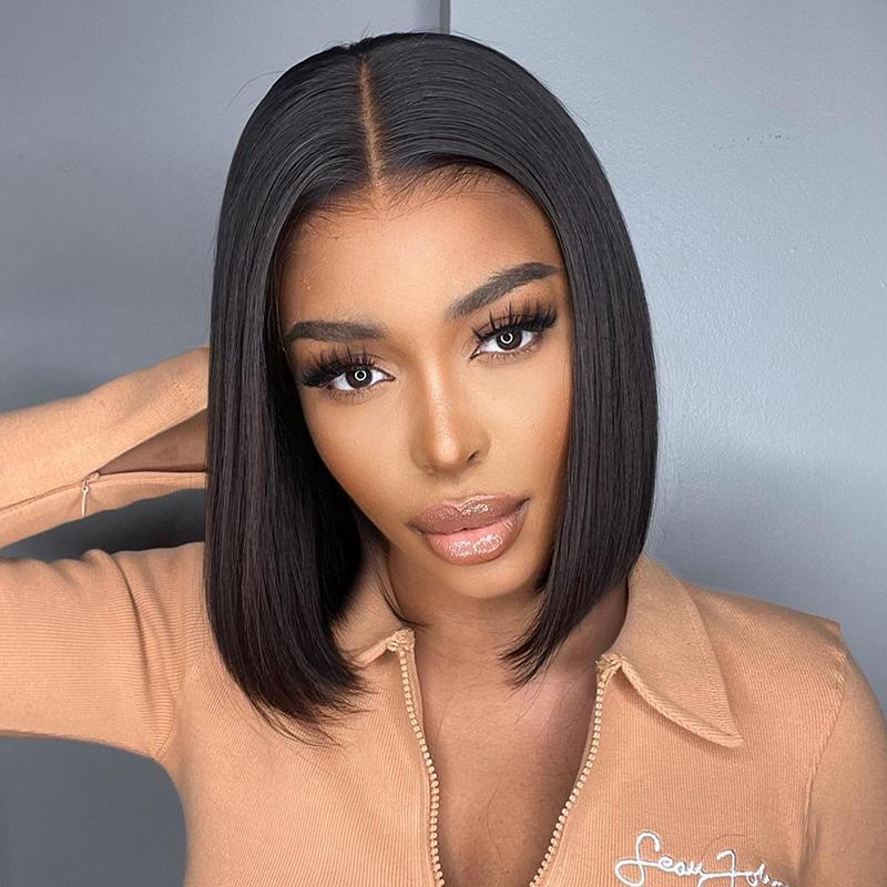 【Flashsale】ISEE Wear Go Straight Short Bob Wig 6*4 Glueless Pre-plucked Hairline Pre-cut Lace Wig Beginner Friendly Gift for Girlfriend/Wife/Family Springtok#iseehairbeauty