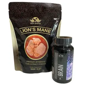 Lion’s Mane and Brain Support Capsules Supplement, Herbal Nutrition for Fitness and Healthcare