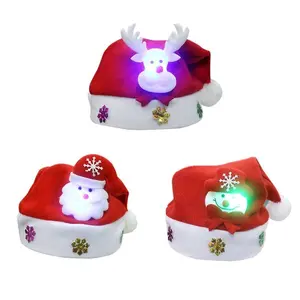 Gorra de Navidad LED de dibujos animados de Santa Claus/ALCE/muñeco de nieve