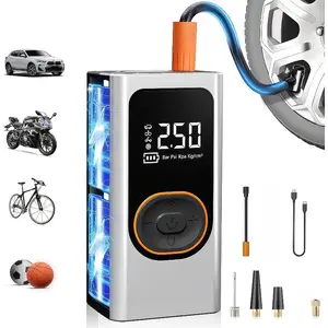 Portable Air Compressor with Digital Display and USB Charging Battery, 150psi High Pressure Tire Inflator Pump Emergency Air Pump for Car, Bike, Motorcycle, Ball