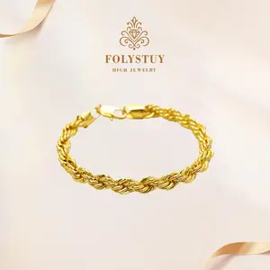 8mm - Wide, 9IN - Long 【FOLYSTUY(W164)】Twisted Rope - Style Hand Chain: A Chic and Eye - Catching Jewelry Piece