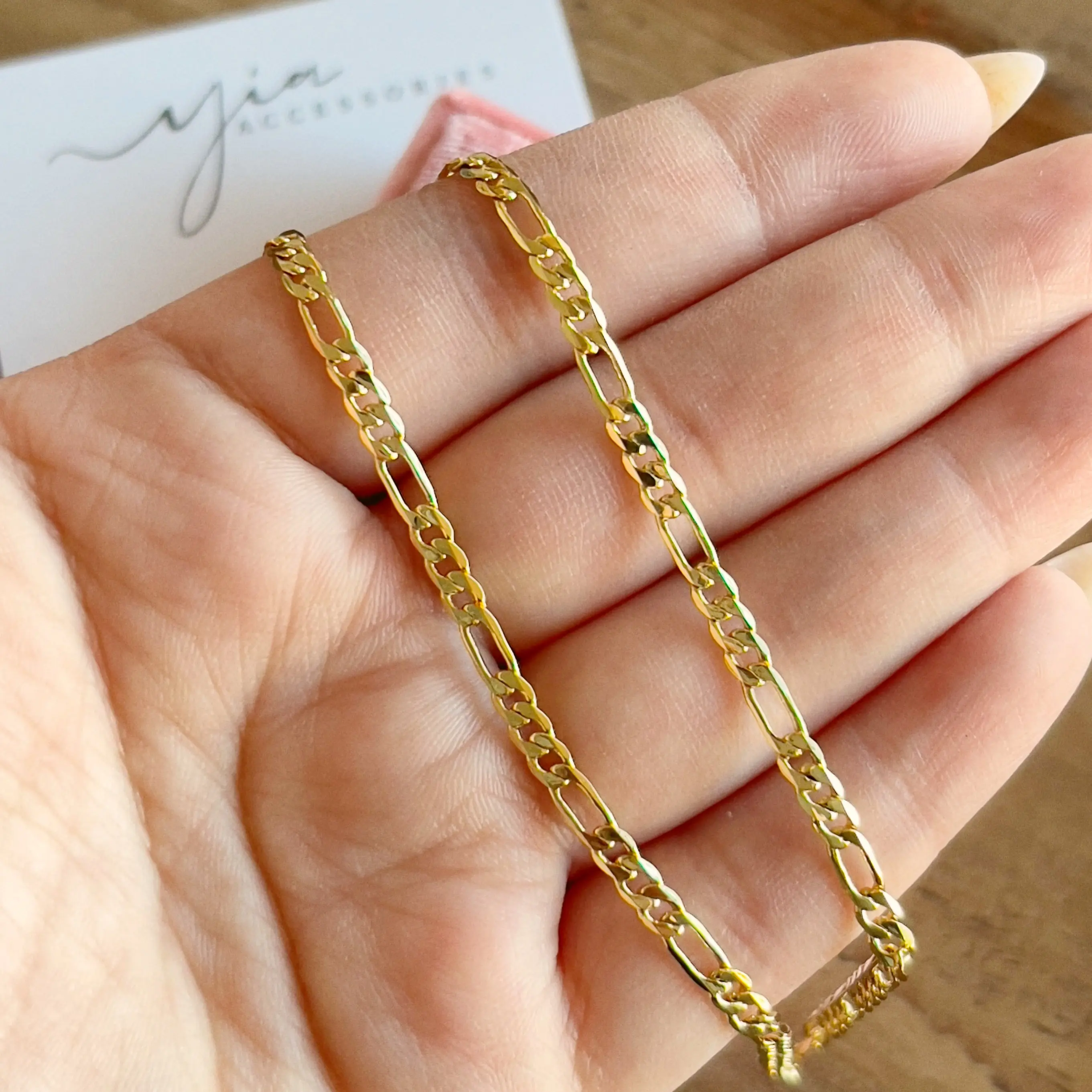 Dainty Gold Figaro Choker Chain, Fashion Costume Jewelry Accessory for Women, Gold Choker