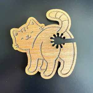 Cat Bread Chip Bag Clip - Wooden Design with Unique Cat Shape for Easy Snack Storage 3x3 Inches Handmade Cat Butt Bread Clip