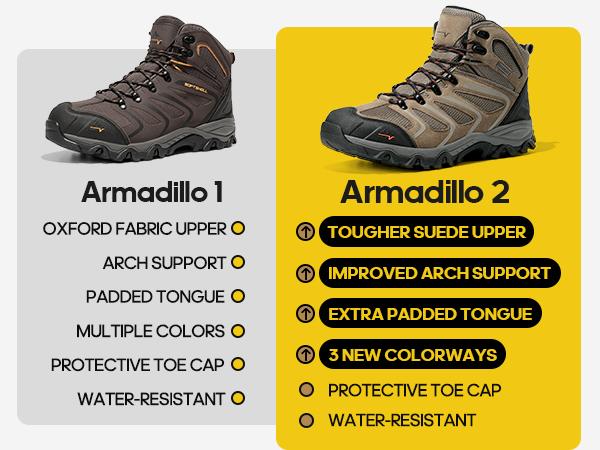 NORTIV 8 Men's Ankle High Waterproof Hiking Boots Outdoor Lightweight Shoes Trekking Trails Armadillo NORTIV 8 Men's Ankle High Waterproof Hiking Boots Outdoor Lightweight Shoes Trekking Trails Armadillo