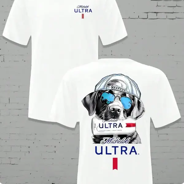 Ultra Cool Dog Men's Loose Fit T-Shirt, Soft Cotton Short Sleeve Crewneck Tee, Casual Graphic Shirt with Sunglasses & Cap Design, Everyday Comfort Top Vintage Retro Y2k graphic tees