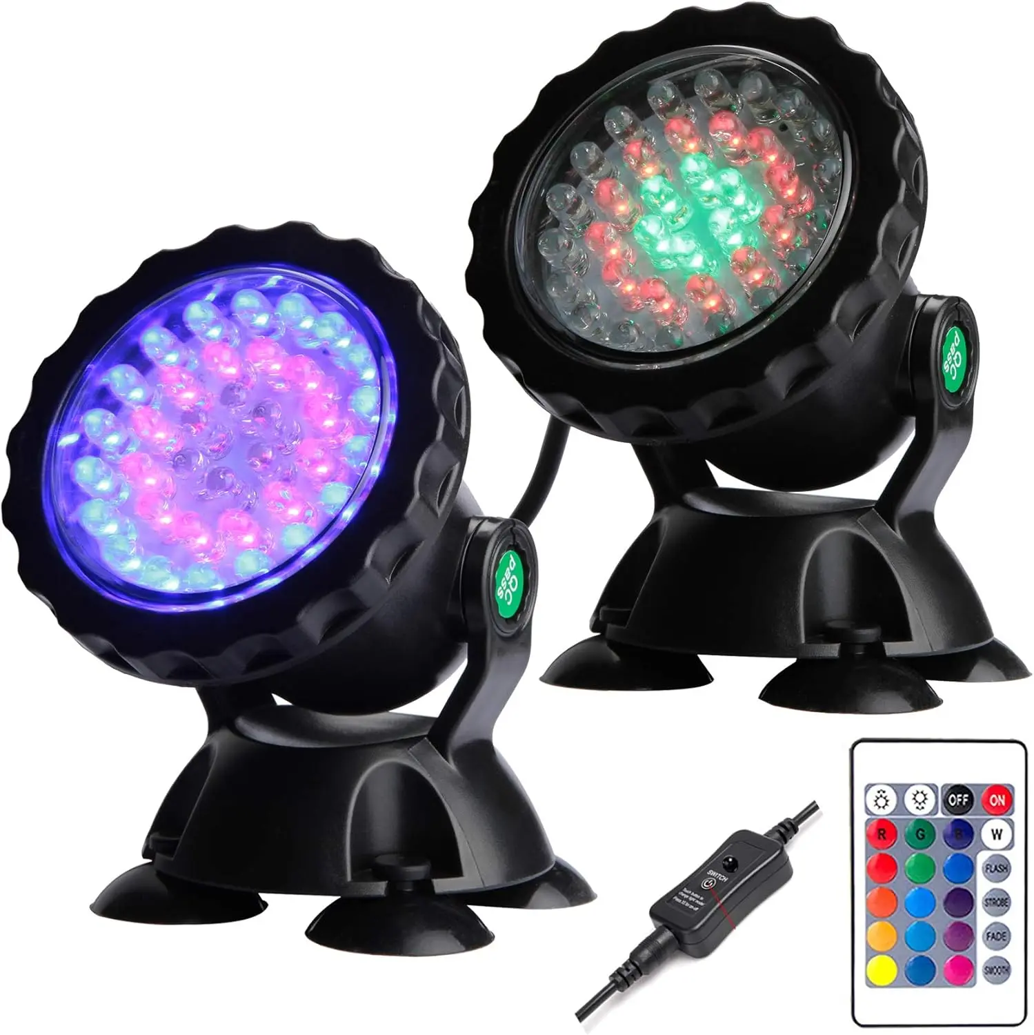 Pond Lights LED Underwater Adjustable Fountain Light, Colorful Landscape Spotlights, IP68  Submersible Light for Yard, Garden, Aqaurium, Waterfall, Shallow Pool, Party Christmas
