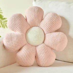 Flower Shaped Throw Pillow,Soft Daisy Pillow with Decorative Pillows for Bed Couch Chair Floor, Flower Plush Pillows for Living Room Bed Room Seat Cushion(14.9" Pink)
