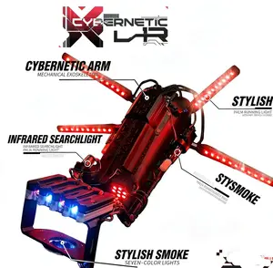 Cybernetic Mechanical Arm Wearable Toy with LED Lights & Mist Effect - Futuristic Cosplay Prop for Cyberpunk, Halloween & Sci-Fi Events visual