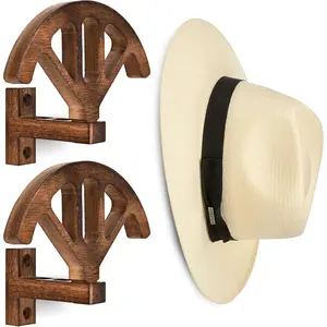 Wall Mounted Denim Hat Rack, Shape Retention Hat Rack, Wooden Wall Mounted Hat Display Rack for Cowboy Hats and Baseball Caps ()