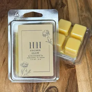 H|H Golden Glow 2.5oz 71g Scented Wax Cubes for Home Fragrance Hand Poured in Sarasota,FL