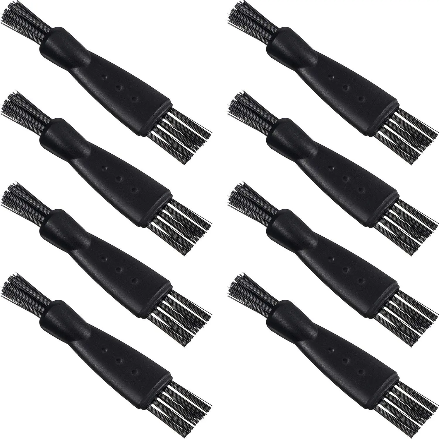 8 Pieces Electric Shaver Cleaning Brush Small Clipper Brushes for Cleaning Razor Shaver Cleaner Black Double Sided Nylon Bristles Electric Trimmer Set Keyboard