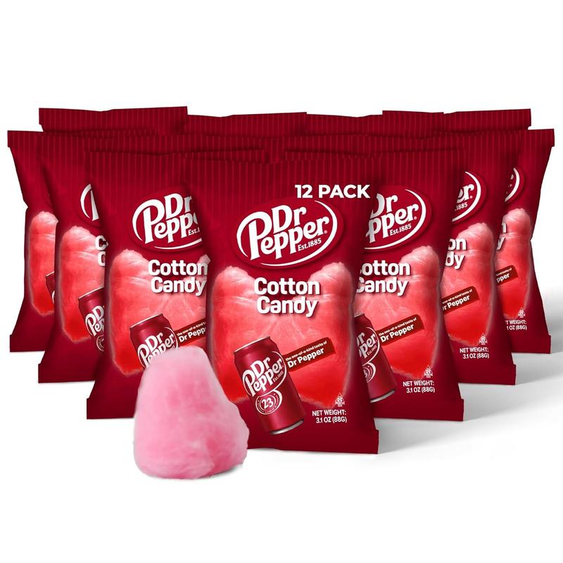 Dr Pepper Flavored Cotton Candy 3.1oz (88g) – Sweet Cola Carnival Snack | Pack of 2 | Party Favors & Fun Treats