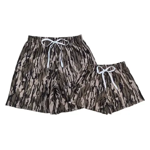 Boys' Camo Quick-Drying Swimsuit Bottoms - Multi-Size Youth Swim Trunks, 2t-3t Lowland Camo Design Beach Outfits, Comfy Quick-Dry Swimming Outfit for Kids, Short, Beachwear, 4T, 6-7T, M, Xs