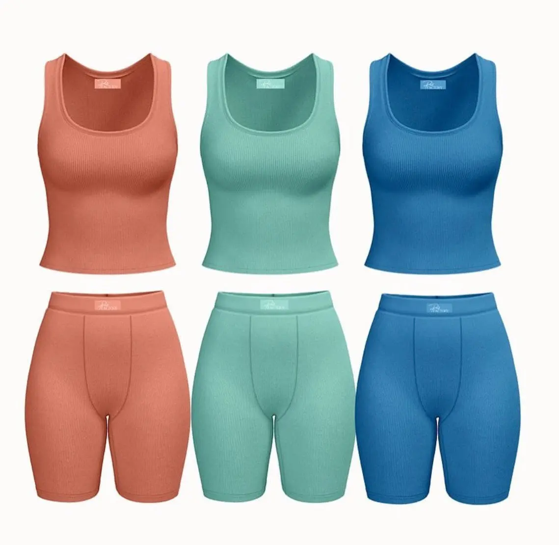 Summer Lounge Set - Soft Stretchy Ribbed Fabric High-Waisted Leggings & Fitted Top - Lightweight Breathable Everyday Wear - True to Size - Model Approved
