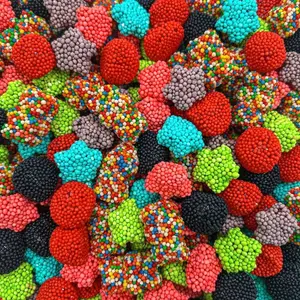 Crunchy Gummy Candy Mix | 2 Pound Bag | Rainbow Nonpareils Bears, Berries, Star Shaped Chewy Clusters | Gummy Mix for Snacking & Candy Buffets | Sweet & Sour Flavors