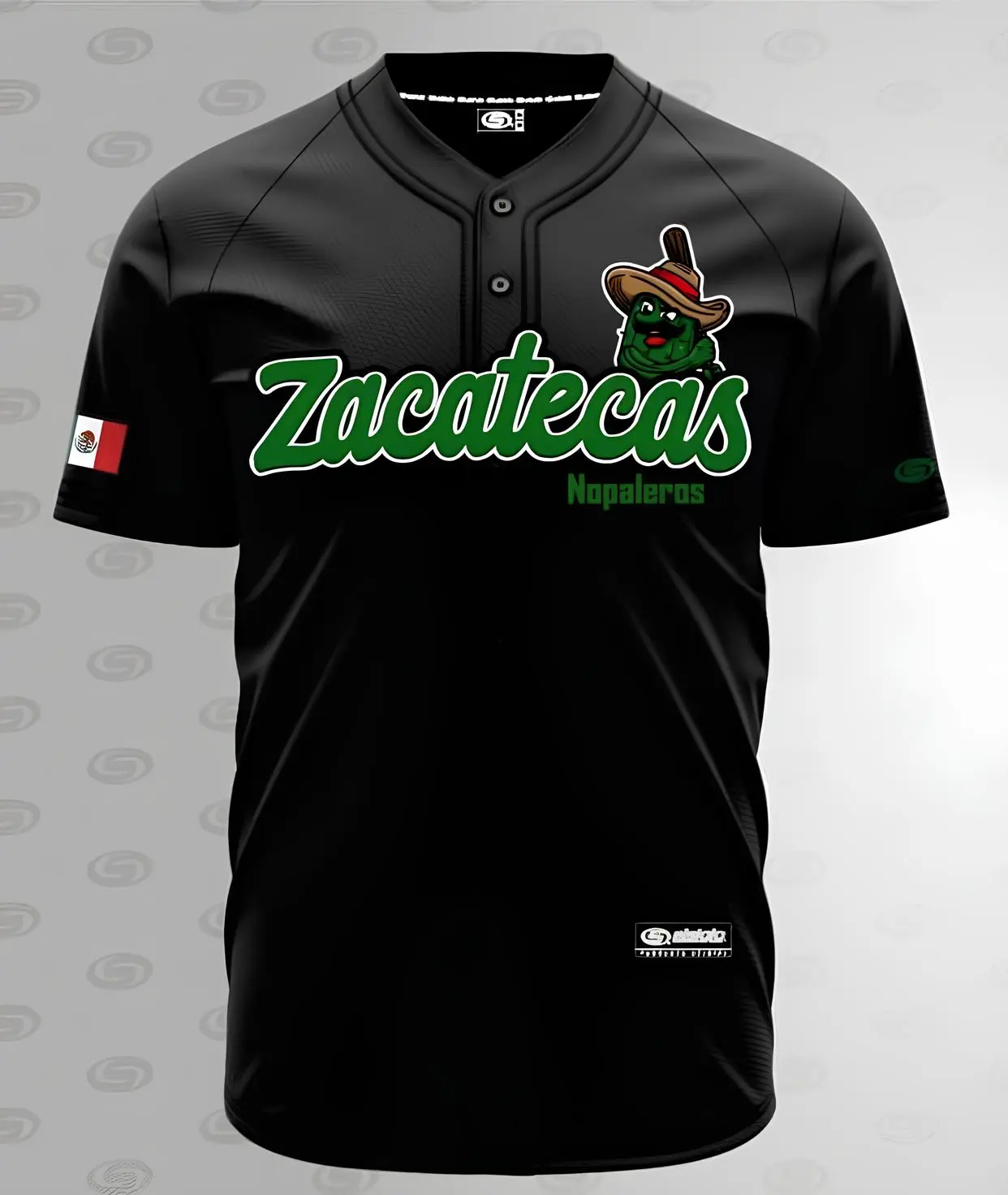 Nopaleros Jersey (BLACK) (Zacatecas)) - Unisex Breathable Jersey with "MEXICO" Print Short Sleeves Fitted Machine Washable for Men and Women