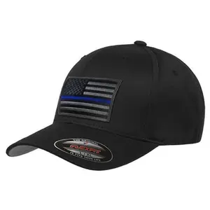 Thin Blue Line FlexFit Subdued Hat, Black