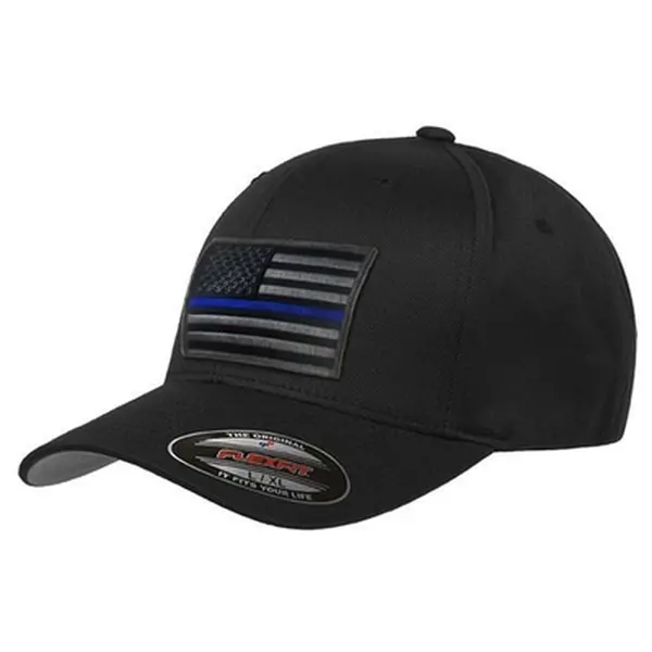 Flex XL Thin Blue Line Subdued Patch Dog & Cat Sports Cap - Adjustable Snapback Hat, Soft Dome Snapback Black Cap, Snapback Black Caps