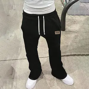 Men's spring and autumn casual loose pants, autumn and winter versatile, letter labeled straight leg sports long pants