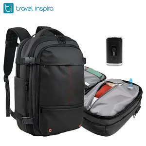 55L Expandable Vacpack Backpack, Vacuum Seal Backpack Travel, Vacuum Compression Bags for Travel, Air back Backpack with Lock, Travel Airbag Backpack with Portable Electic Pump