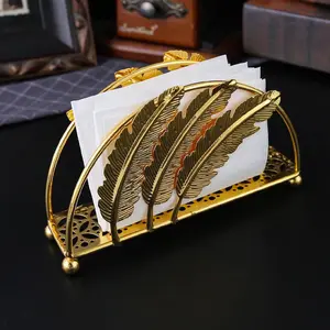 Vintage Leaf Design Tissue Holder, 2 Counts Creative Desktop Tissue Storage Rack, Home Organizer for Living Room Bedroom Dining Room Hotel