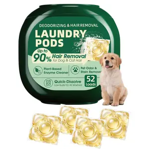 Seedshub Pet Hair Remover & Odor Eliminator Laundry Pods (52 Loads) – Plant-Based Dog & Cat Fur Dissolver Detergent for Bedding, Blankets & Clothes, Free & Clear, Ebony Rose Scent