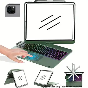 Keyboard Case for iPad Air 13 inch(M3/M2)&iPad Pro 13(M5/M4),iPad Pro 12.9(6th/5th /4th/3rd Gen) Case with Keyboard,360° Rotatable,Toupad,Backlits,Pencil Charging