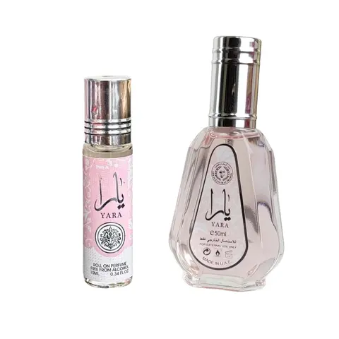 (2pc Bundle Pack) 10ml Yara Perfume Oil Roll-On + 1.7oz Yara EDP Spray by Ard Al-Zaafaran