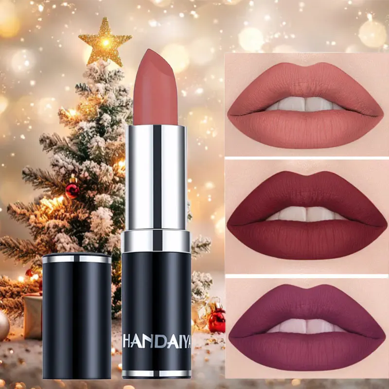 Long-lasting Matte Lipstick, 3 Counts/set Waterproof Hydrate Moisturizing Hydrating Lipstick, Suitable for All Occasions Lip Makeup, Girls and Women Makeup Accessories, Lip Products