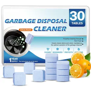 30 Pack Garbage Disposal Cleaner Tablets, Deodorizer, Foaming Sink Cleaner,  Foaming Tablets for Garbage Disposal, Clean Kitchen Sink and Eliminate Odors, 1 Year