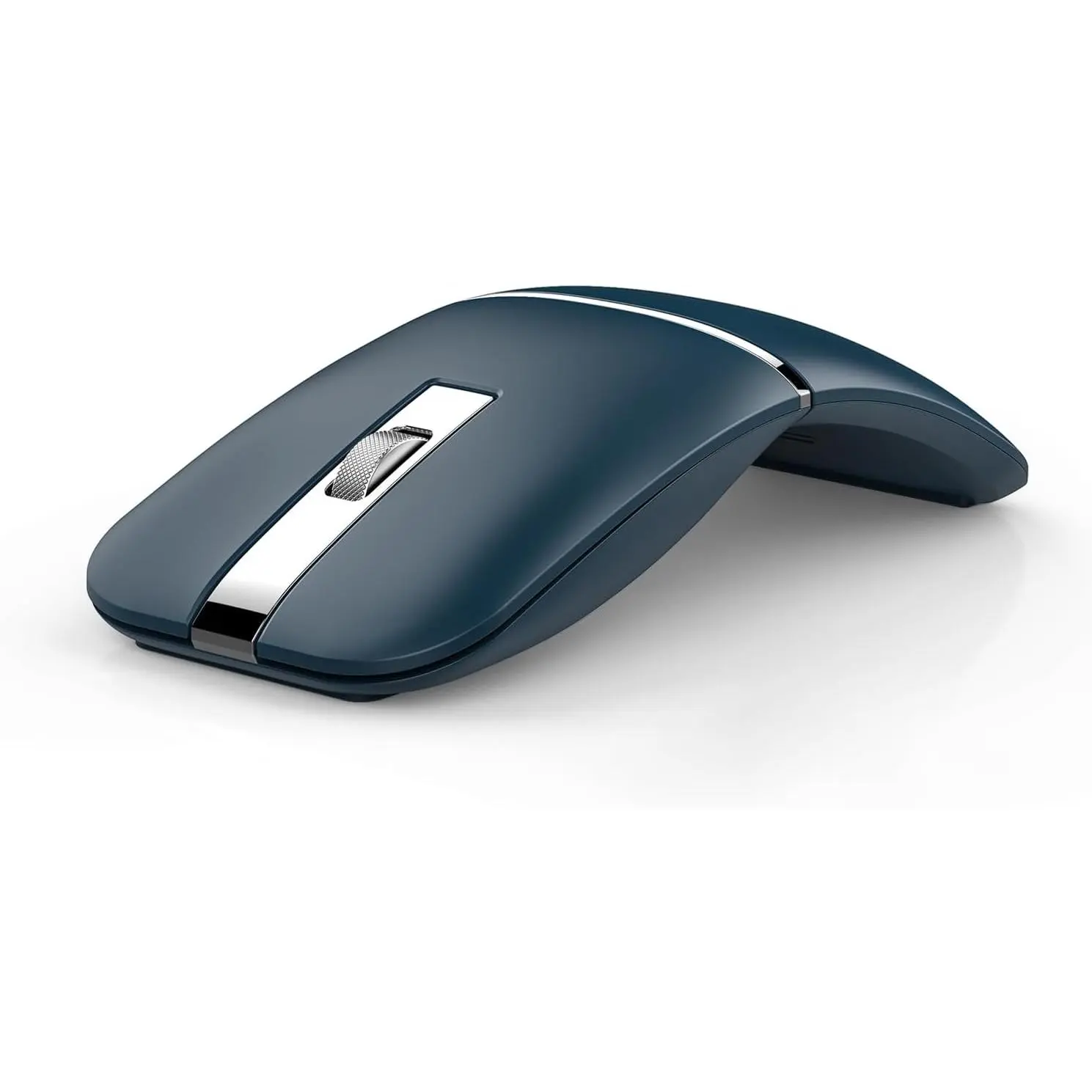 Bluetooth Wireless Arc Travel Mouse, Bluetooth 5.0/4.0 & 2.4G Tri-Mode, Rotating Foldable Ergonomic Mice, Type-C Rechargeable Multi-Device for Microsoft Laptop, PC, MacBook, Chromebook, Lenovo - Blue