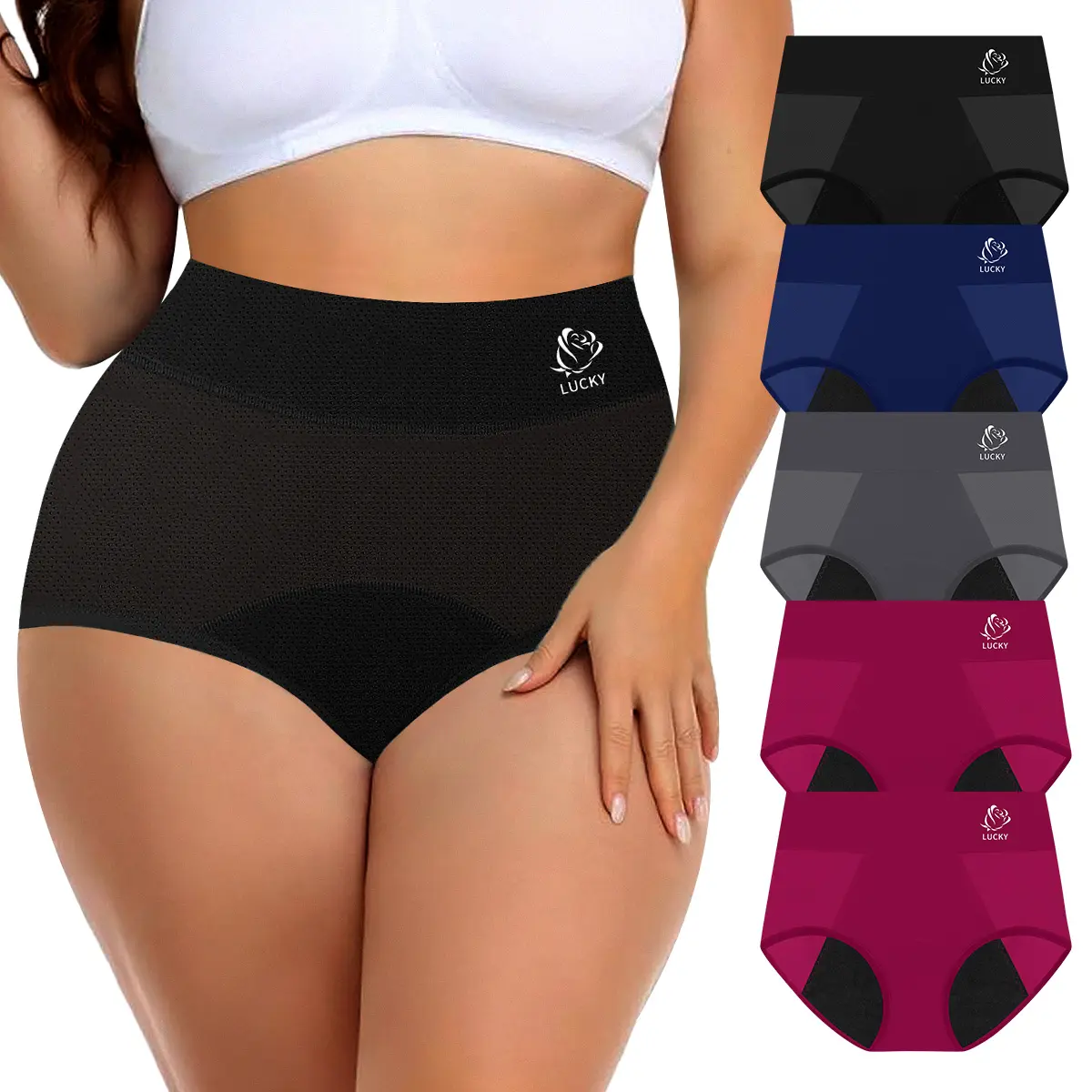 Morelect Women's 5 Pack Pure Natural Cotton Panties, High-Waisted Casual Briefs, Soft Breathable Underwear with a Clean Look