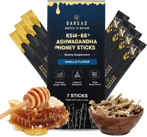 7 Count KSM-66 Ashwagandha Honey Sticks – Premium Organic Honey Infused with Adaptogenic Ashwagandha, Helps Promote Relaxation & Focus