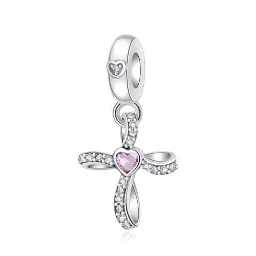 Pink Cross Charm