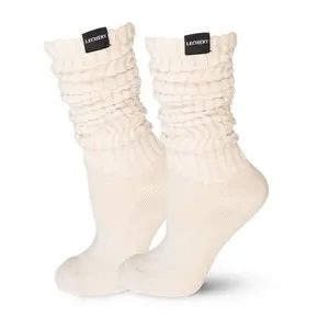 LECHERY Scrunch Slouchy Woven Tab Socks