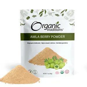 Organic Traditions Amla Berry Powder - 200g Organic Vitamin C Supplement for Immune Support, Hair, Skin & Digestion - Vegan Superfood - 100% Non-GMO, No Fillers