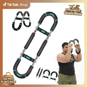 Twister Arm Trainer 60-90lb/90-120Ib Power Twister Bar Chest Shoulder Arm Workout Equipment Portable Forearm Strengthener Detachable Upper Body Fitness Machine for Home Gym