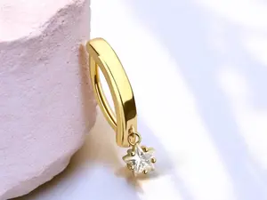 Gold Dangling Belly Button Ring, 14g Dainty Star Clicker Belly Ring, Navel Piercing Jewelry, Minimalist Belly Piercing Ring trendy accessories
