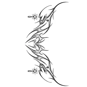 Heart Demon Pattern Temporary Tattoo Sticker, Waterproof Long Lasting Fake Tattoo Sticker for Abdomen, Chest, Leg Decor, Body Art Decoration for Women, Body Fake Tattoos