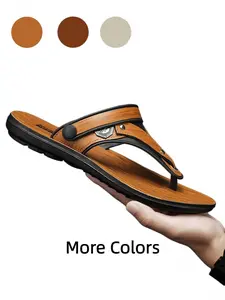 Dual-use Strap Flip Flops, Adjustable Fit Soft Cushion, Lightweight Anti-slip Daily Leisure Footwear