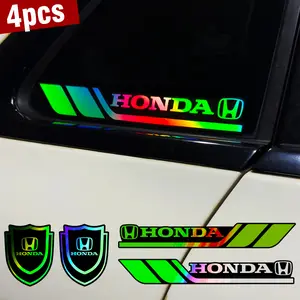 Hugexpen 4-piece set for auto body decoration decals car stickers PC material laser waterproof stickers
